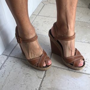 Christian Louboutin Brown Espadrille Wedge